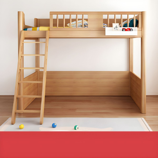 Rustic Mango Solid Wooden Loft Bed with Light Honey Finish
