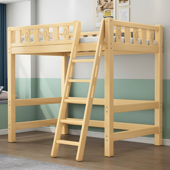 Rustic Mango Solid Wooden Natural Finish Loft Beds