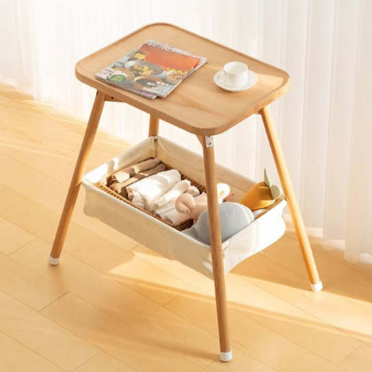 Rustic Mango Solid Wooden Changing Table For New Born Kids In Natural Finish