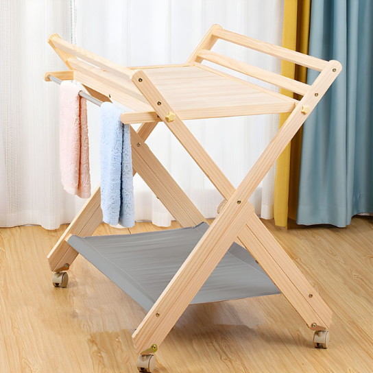 Rustic Mango Solid Wooden Changing Table For new Born