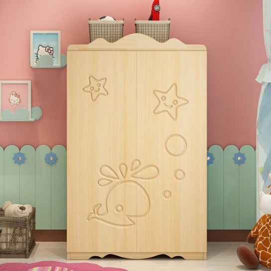 Rustic Mango Solid Wood Whale Theme Children's Wardrobe