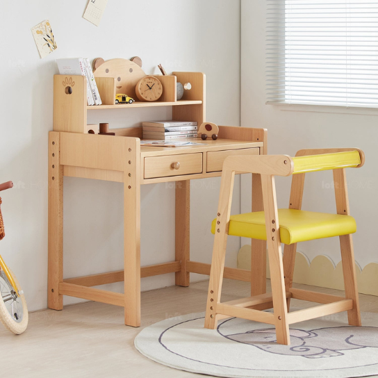 Rustic Mango Wood Kids Study Table BEAR shape