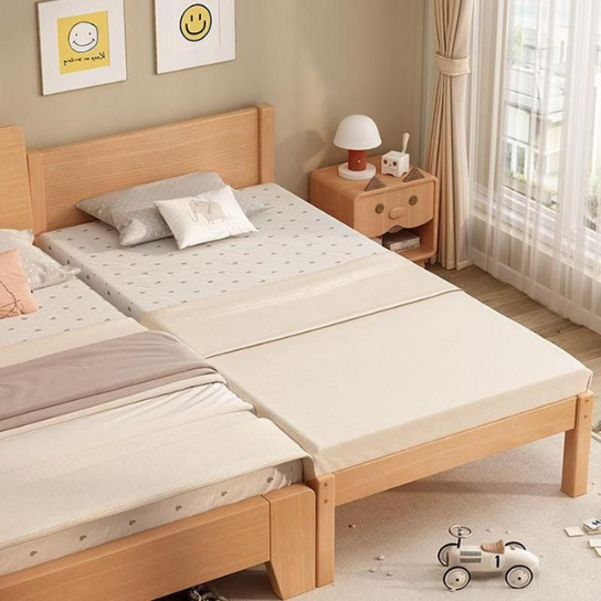 Rustic Mango Solid Wooden Side Bed In Natural Finish For Kids