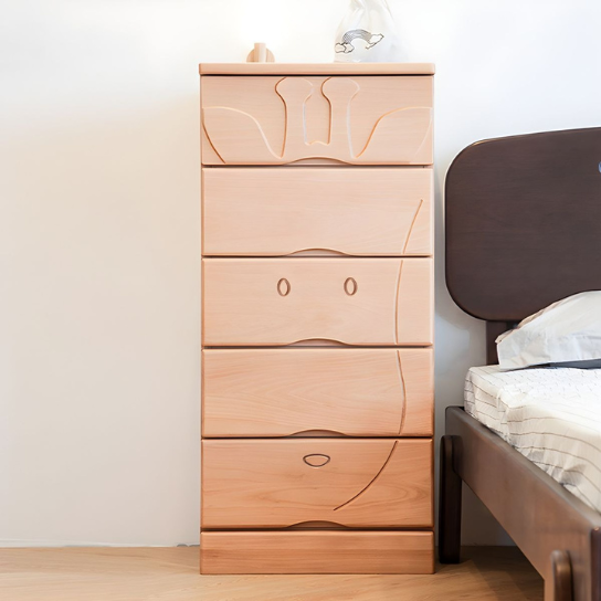 Rustic Mango Modern 5-Drawer Vertical solid wood Chest for kids