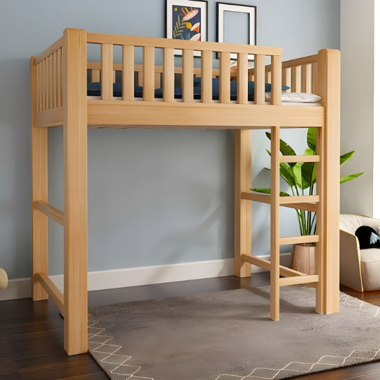 Rustic Mango Solid Wooden Natural Heavy Loft Bed