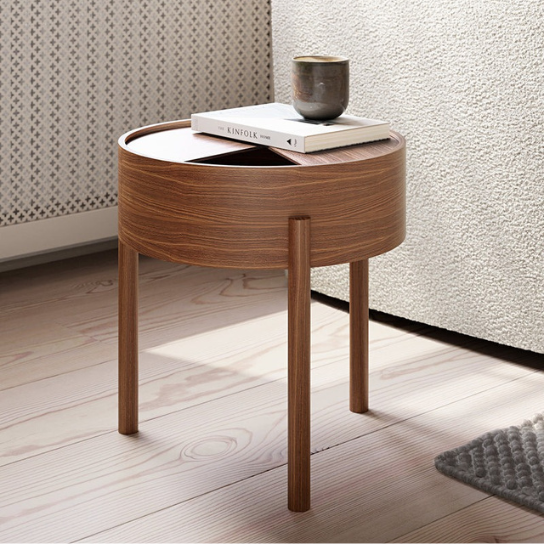 Rustic Mango Modern Side Table for Living Room | Honey Finish