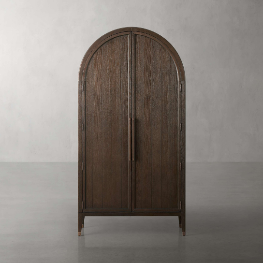 Rustic Mango Clean Wooden Wardrobe In Walnut Finish