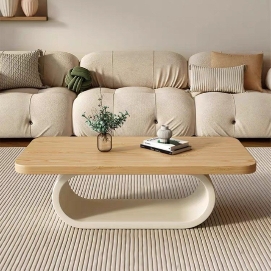 Rustic Mango Luxury Modern Style Coffee Table In Natural + White Finish