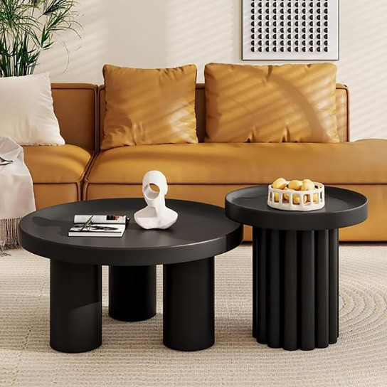 Rustic Mango Solid Wooden Coffee Table In Black Finish
