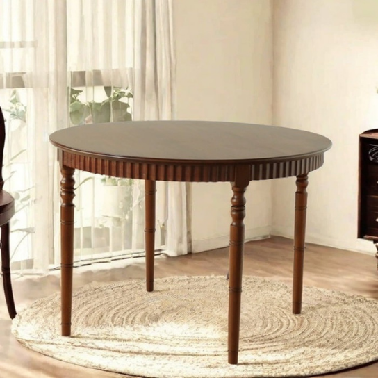 Rustic Mango Solid Wooden Dining Table In Vintage Style In Honey Finish
