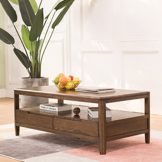 Rustic Mango Solid Wooden Coffee Table In Honey Finish