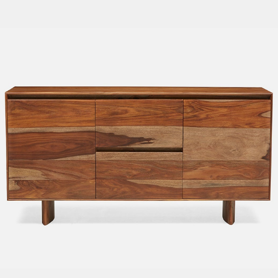 Rustic Mango Solid Wooden Heavy Sideboard With Natural Honey Finish With 2 Door or 2 Drawer