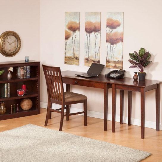 Rustic Mango Solid Wooden Classic Study Table In Honey Finish