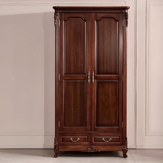 Rustic Mango Indiana Wooden Wardrobe In Dark Honey Finish ( Mango Wood )