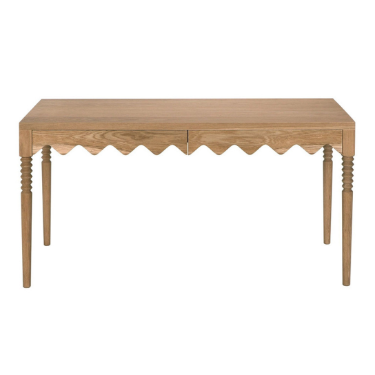 Rustic Mango Solid Wooden Carving Dining Table With Two Drawers