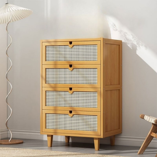 Rustic Mango Solid Wooden Heritage Chest of Drawers In Light Teak Finish