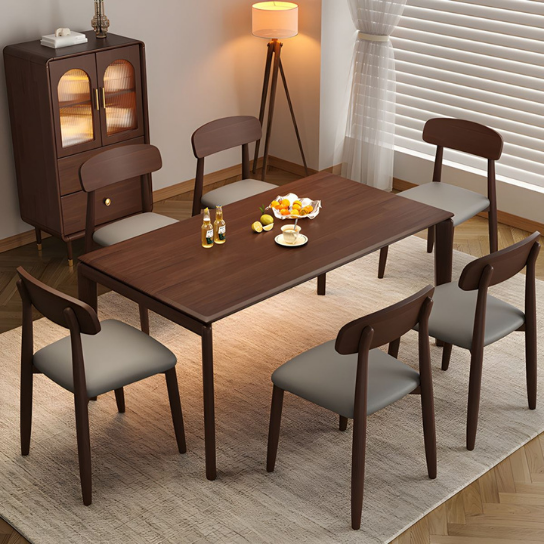 Rustic mango Solid Wooden Chairs With Sitting In Dark Walnut Finish