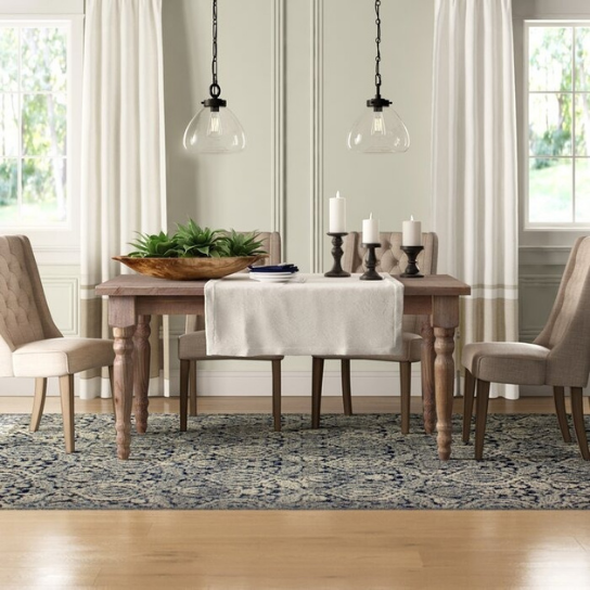 Rustic Mango Solid Wooden Dining Table In Teak Finish
