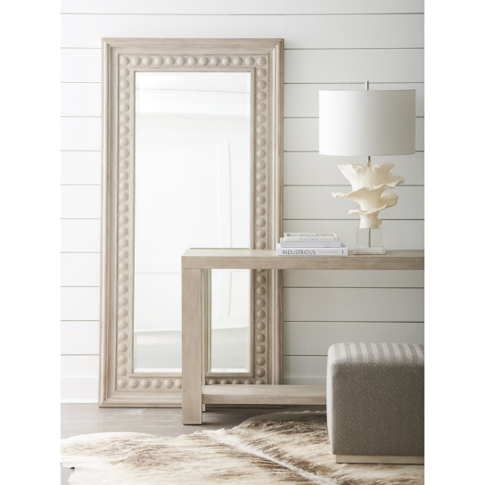 Rustic Mango Solid Wooden Heavy Wooden Mirror Frame for Living Room In Distress Creamy White Finiseh