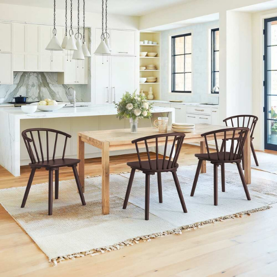 Rustic mango Solid Wooden Royal Touch Chair Without Dining Table In Walnut Finish