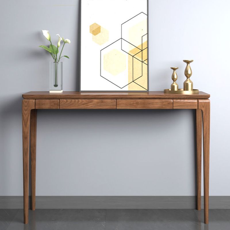 Rustic Mango Hidden Wooden Console Table In Honey Finish