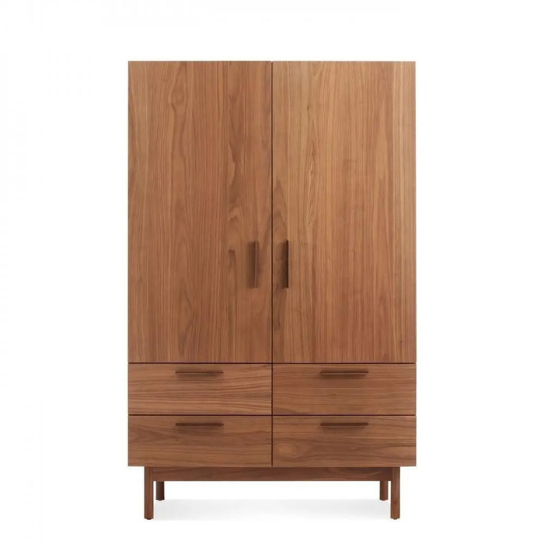 Rustic Mango Double Door Solid Wooden wardrobe With Honey Finish ( Mango Wood )
