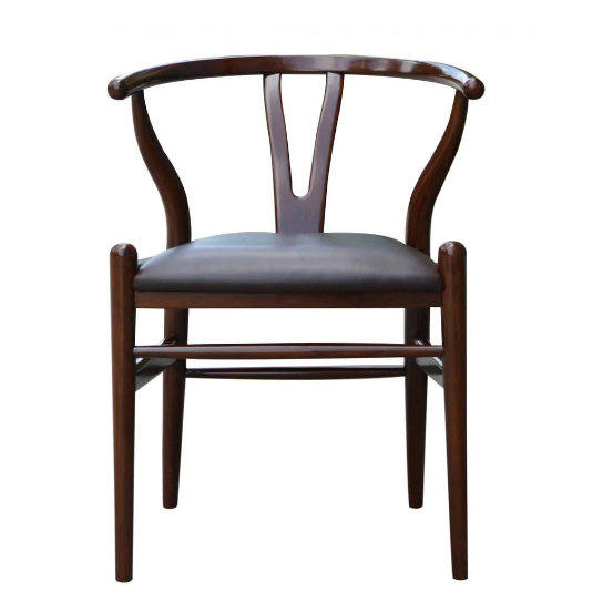 Rustic Mango Solid Wooden French Chair in Dark Walnut With Sitting